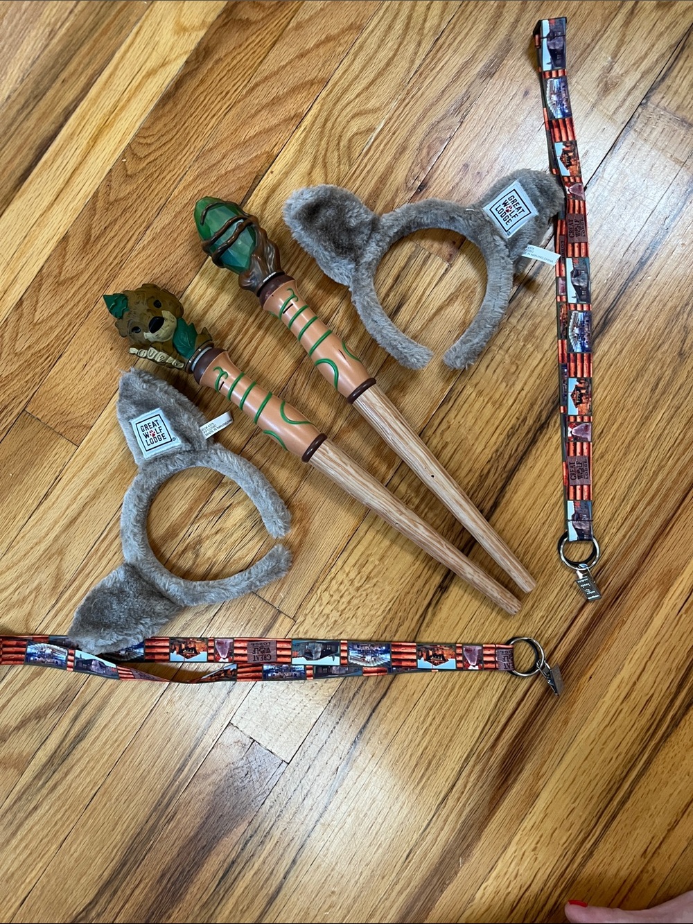 Kids Gray Plush Ear Headbands, Wands, Lanyards- Great Wolf Lodge